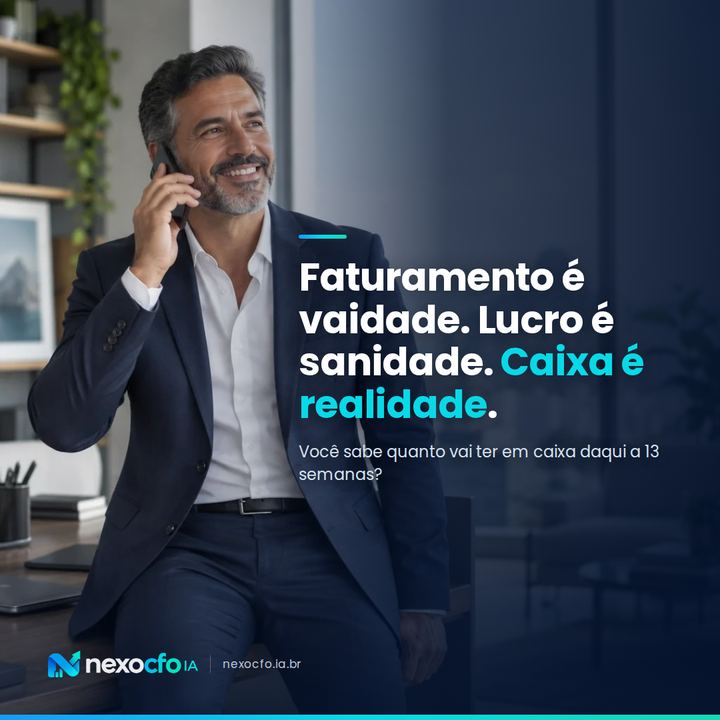 Faturamento é vaidade. Lucro é sanidade. Caixa é realidade.